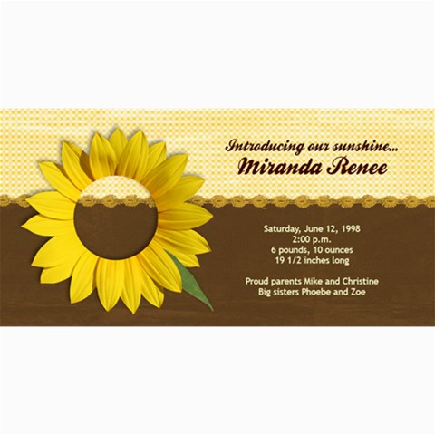 Sunflower Photo Card By Mikki 8 x4  Photo Card - 1