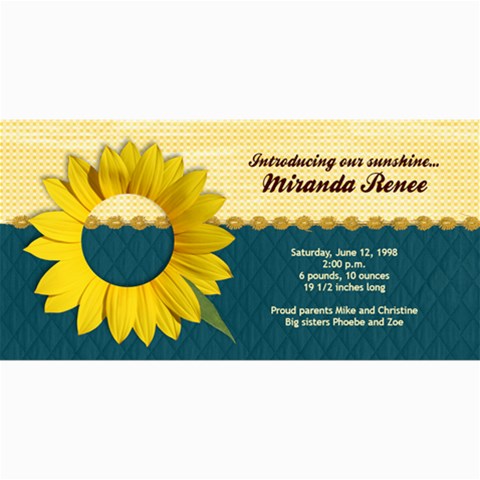 Sunflower Photo Card2 By Mikki 8 x4  Photo Card - 9
