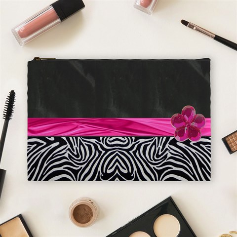 Zebra Print  Cosmetic Bag By Florence Yeung Front