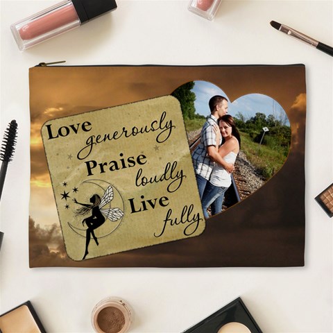 Love Generously Xl Cosmetic Bag By Lil Front