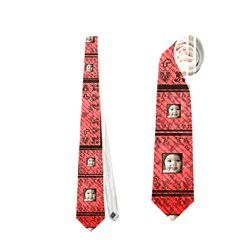 Art Nouveau scarlet scrolls double sided tie - Necktie (Two Side)