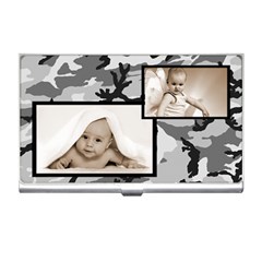 grey camo business card holder