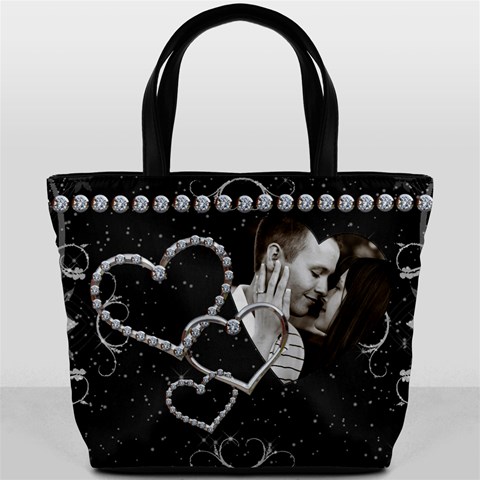 Diamond Studded Love Bucket Bag By Lil Front