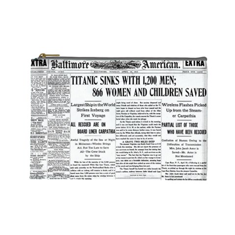 Newspaper Cosmetic Bag By Jorge Front