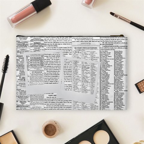 Newspaper Cosmetic Bag By Jorge Back