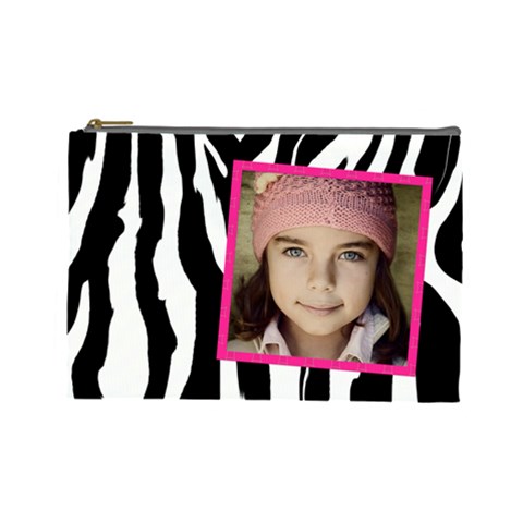 Zebra Cosmetic Bag By Jorge Front