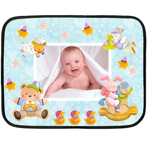 Blankie Bunny Baby Boy Mini Fleece By Catvinnat 35 x27  Blanket