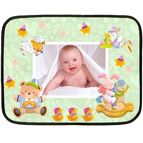 Blankie Bunny Pistacio Baby Mini Fleece By Catvinnat 35 x27  Blanket