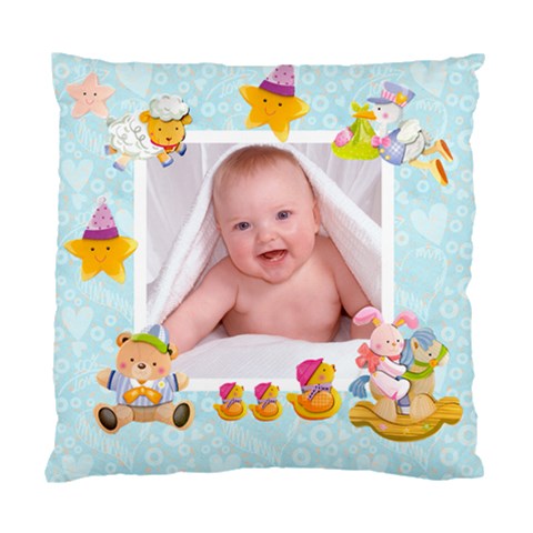 Blankie Bunny Baby Boy Double Sided Cushion By Catvinnat Front