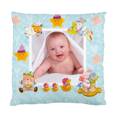 Blankie Bunny Baby Boy Double Sided Cushion By Catvinnat Back