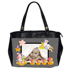 100% love almost black blankie baby oversized diaper bag - Oversize Office Handbag (2 Sides)