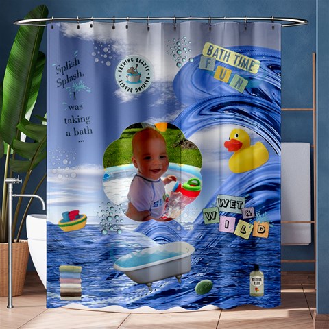 Kids Shower Curtain By Lil 60 x72  Curtain
