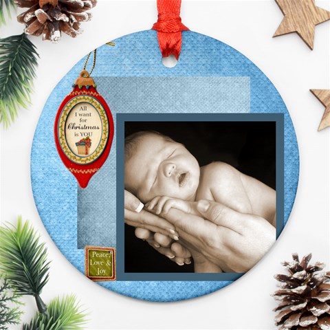 Happy Holidays Round Ornament 3 By Catvinnat Front