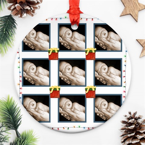 Happy Holidays Round Ornament 4 By Catvinnat Back