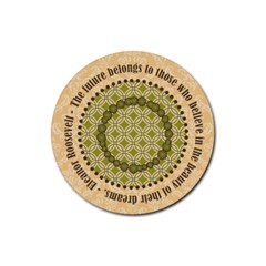 Coaster with Dreams Quote - Rubber Coaster (Round)