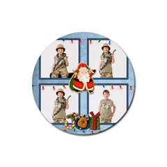 Joy Christmas round coaster - Rubber Coaster (Round)