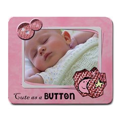 Cute as a button GIRL - Mousepad - Large Mousepad