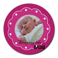 Sleeping baby pink - Mousepad - Round Mousepad