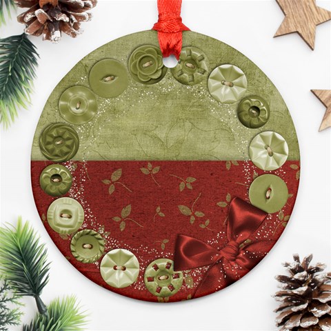 Holiday Wreath Ornament By Mikki Front