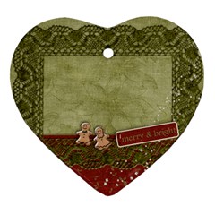 Merry ornament- First Christmas - Heart Ornament (Two Sides)