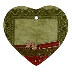 Merry ornament- First Christmas - Heart Ornament (Two Sides)