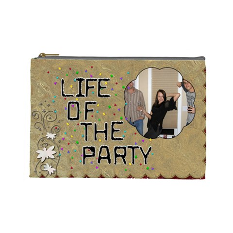 Life Of The Party Large Cosmetic Bag By Lil Front