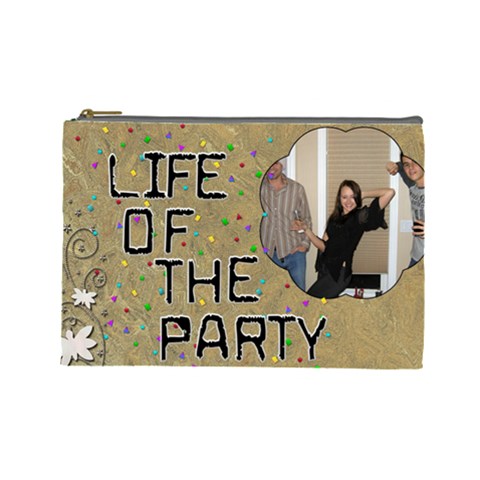 Life Of The Party Large Cosmetic Bag By Lil Front