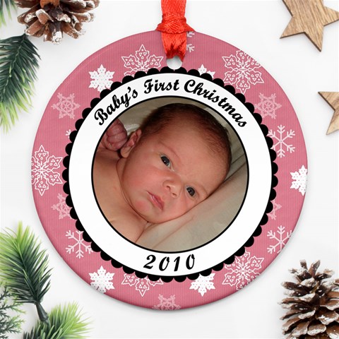 Baby s First Christmas Snowflake Ornament By Klh Front