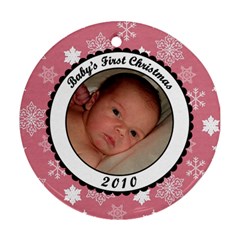Baby s First Christmas Snowflake Ornament - Ornament (Round)
