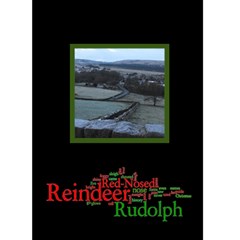 Rudolf the Red Nosed Reindeer Christmas card - Greeting Card 5  x 7 