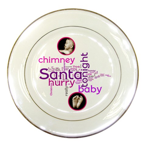 Santa Baby Porcelain Plate By Catvinnat Front