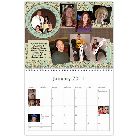 Family Calendar 2011 By Colette Jan 2011