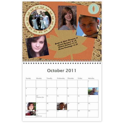 Family Calendar 2011 By Colette Oct 2011