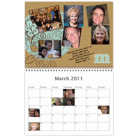 Family Calendar 2011 By Colette Mar 2011