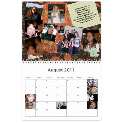 Family Calendar 2011 By Colette Aug 2011