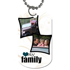 2 photo MY FAMILY tag - Dog Tag (One Side)
