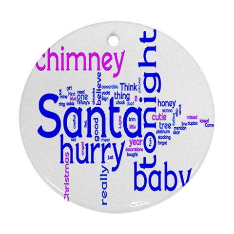 Santa Baby Round Christmas Ornament 1 By Catvinnat Front