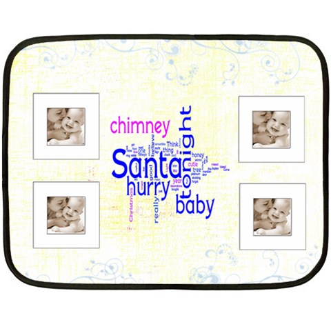 Santa Baby Lemon & Blue Mini Fleece By Catvinnat 35 x27  Blanket