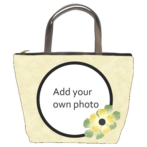 Tan Floral Bucket Bag By Jen Front