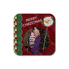 Merry Christmas Coaster - Rubber Coaster (Square) Merry Christmas Coaster - Rubber Coaster (Square)