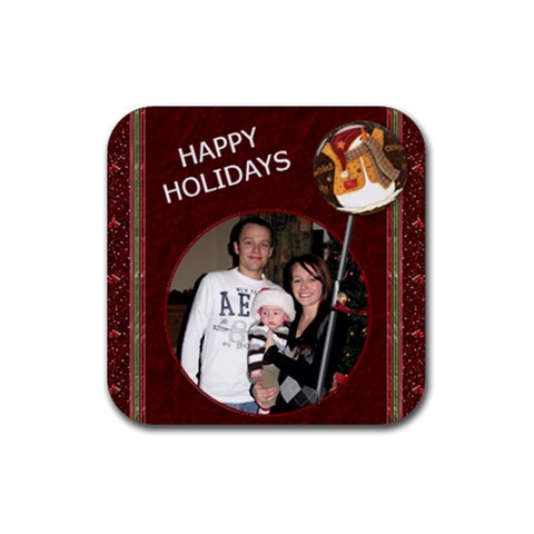 Happy Holidays Christmas Coaster By Lil Front