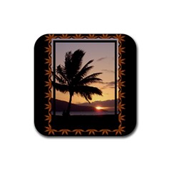 sunset3 coaster - Rubber Coaster (Square)