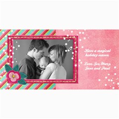 4x8 Holiday Photo Card-pink Snow
