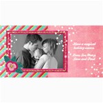 4x8 Holiday Photo Card-Pink Snow - 4  x 8  Photo Cards