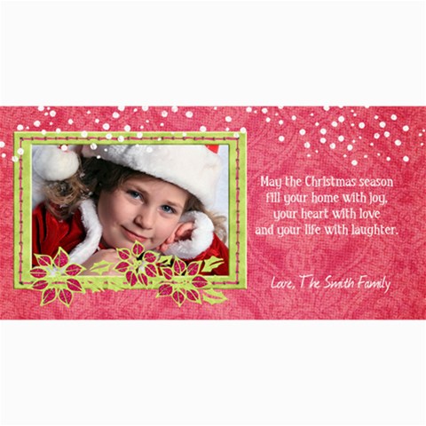 4x8 Holiday Photo Card, Poinsettia1 By Mikki 8 x4  Photo Card - 1