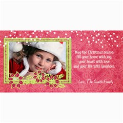 4x8 Holiday Photo Card, Poinsettia1