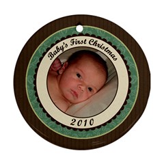 Elegant Baby s First Christmas 2010 - Ornament (Round)