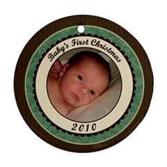 Elegant Baby s First Christmas 2010 - Ornament (Round)