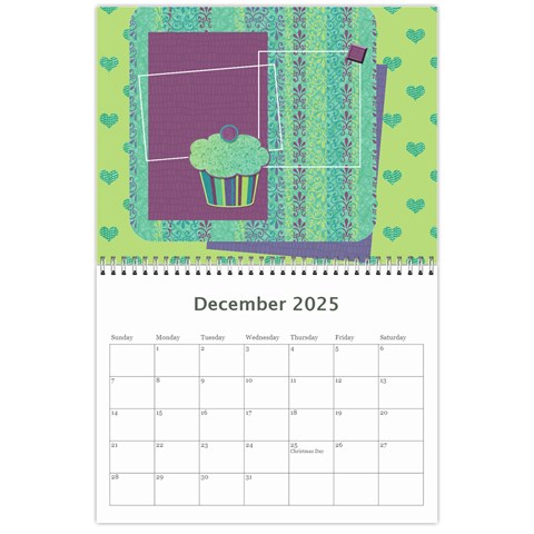2025 Cupcake 12 Month Calendar By Klh Dec 2025