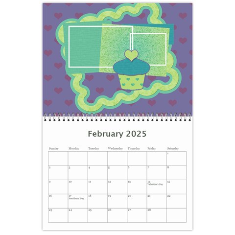 2025 Cupcake 12 Month Calendar By Klh Feb 2025